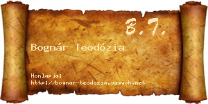 Bognár Teodózia névjegykártya